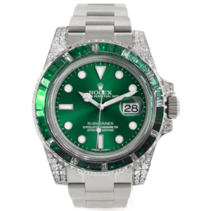 Submariner Groene Wijzerplaat met Diamanten 40 mm