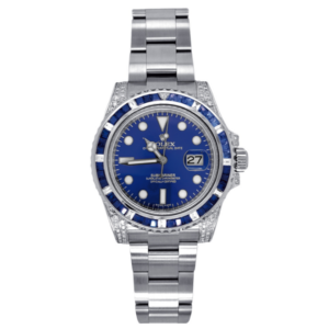 Submariner met blauwe wijzerplaat en diamanten, 40 mm