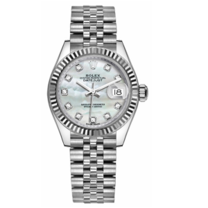 Lady-Datejust met Mother-of-Pearl wijzerplaat en diamanten, 28 mm