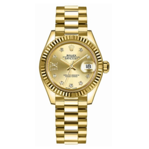 Lady-Datejust Massief 18k Geelgoud Dameshorloge 28 mm