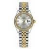 Lady-Datejust met zilveren wijzerplaat en diamanten, 28 mm