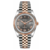 Datejust donkere rhodium wijzerplaat gefluteerde bezel 36 mm