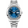 Datejust II met blauwe wijzerplaat en Romeinse cijfers 41 mm